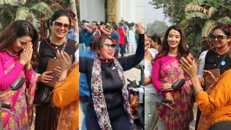 सिंहदरबार जलाउने युवती बालेनको चुनाव प्रचारमा